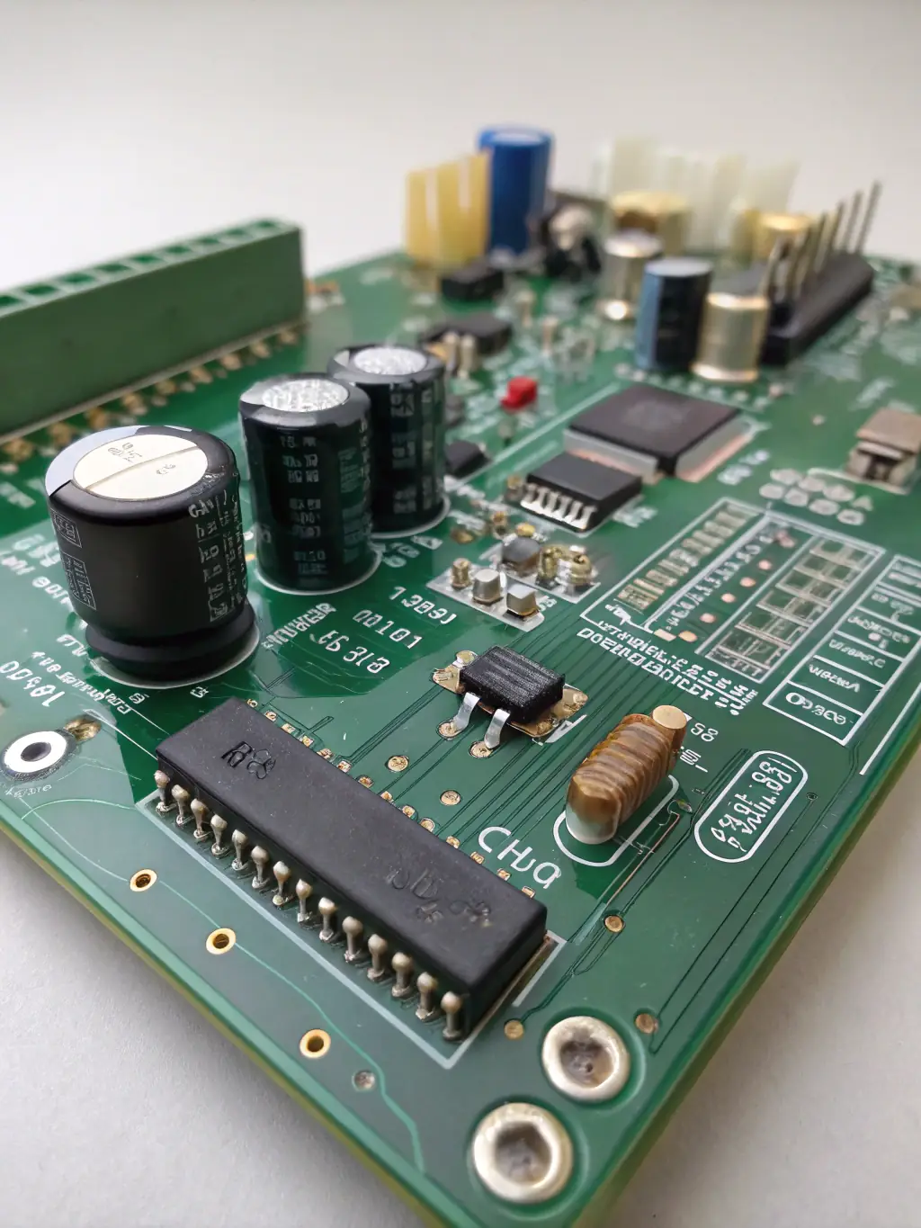 A close-up of a premium PC's motherboard, highlighting the high-quality components and intricate design.